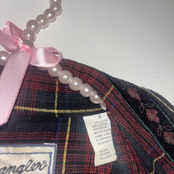 Wrangler Women's Flannel 100% Cotton Embellishmened Silver Buttons Western Rodeo - Picture 6 of 9